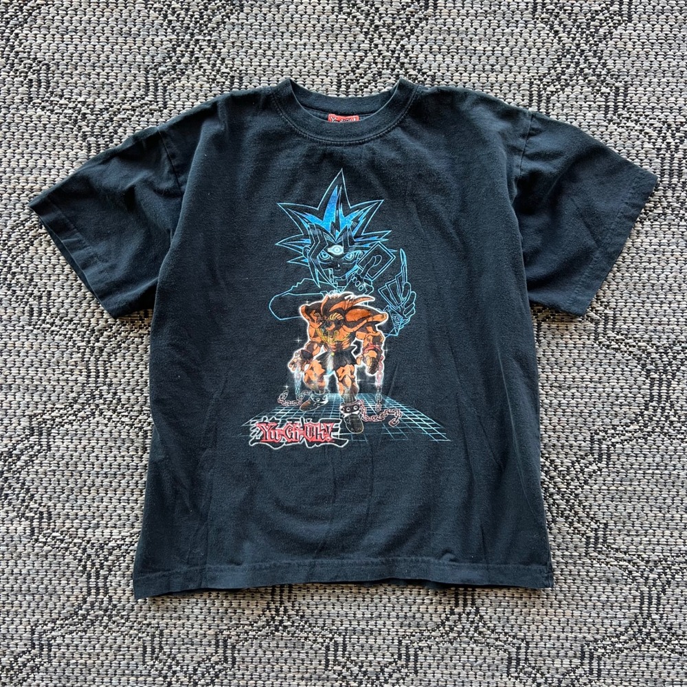 Vintage Yu-Gi-Oh! T-Shirt Boys M 10-12 Black Exodia Yami Yugi Anime Cartoon Y2K